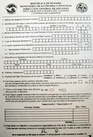 Declaracion jurada del viajero - recto