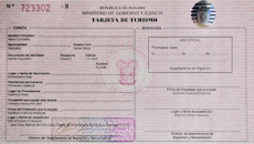 Tarjeta de turismo - recto